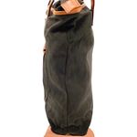 Gucci Olive Green Canvas and Orange Leather Tricolor Top Zip Tote Bag Photo 3