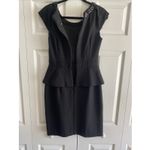 Chetta B  Womens 6 Black Dress Peplum Pencil Skirt Dress Event Gala Litlte Black Photo 5