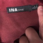 INA Burgundy Sleeveless Top with Black Lace Hem Photo 3