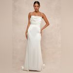 Lulus LULU’S Lovely Endearment White Satin Sleeveless Backless Maxi Dress Photo 3