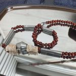 Choker Fashion Necklace With Beads, Shells and Spacers, 16" Long, Southwestern White Photo 3