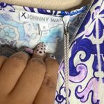 Johnny Was NWT  Thera slip dress Blue and White Patchwork size M Photo 4