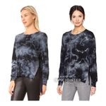 Pam & Gela NWT Tie Dye Tie Side Sweatshirt Black P Blue Open Side Athletic Photo 3