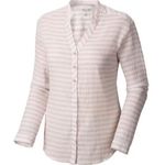 Mountain Hardwear  Women's Cream Striped Button-Down Shirt Size 10 Photo 0