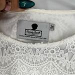 DAINTY JEWELLS White Black Lace Blouse Flounce Sleeve Medium‎ Modest Dressy Photo 1