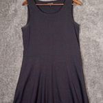 Eileen Fisher  Black Sheath Midi Dress Scoop Neck Linen Blens Easter Church Xs Photo 1