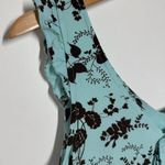 Vintage Y2K Dress Women Size 10 Blue Brown Babydoll Floral Midi Tank Sundress Photo 5