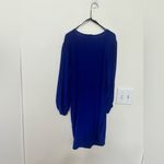 Blue Asymmetrical Neck Dolman‎ Sleeve Bodycon Dress Size L Photo 1