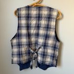 Vintage Blue Plaid Patchwork Vest Women's Large Photo 1