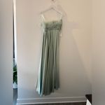 Mac Duggal NWT Strapless Feather Detail Satin Gown in Seafoam 2 Photo 13