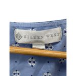 Eileen West Blue Floral Nightgown Women's XL Cotton Cap Sleeve Button Front Photo 1