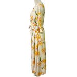 Floral Maxi Dress LIMITE Ivory Yellow Pink Long Sleeve Wrap Style Women's Size 3 Photo 1