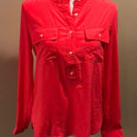Gap  Neon Pink/Orange 5 Button Collarless Blouse Photo 0