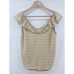Madewell  Striped Ruffle V Neck Sleeveless Knit Top Women Medium Photo 1