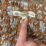 Daughters of India Women’s XL Shirring Cotton Top Brown Boho Peasant Blouse Photo 3