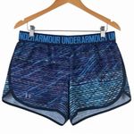 Under Armour  Athletic Shorts Womens M Blue Purple Striped Athleisure Gym Fitness Photo 1