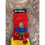 Ben Berger Novelty Socks Cheerleader Cat RAH! RAH! Fun Colorful Red Photo 1