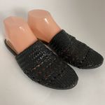 Salt + Umber Black Woven Leather Weaves Mules Slip On Flats Women’s 9 Feminine Photo 7