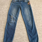 Women's Cali 1850 Size 5 Blue Denim High Rise Stretch Jeans Floral Pattern Photo 0