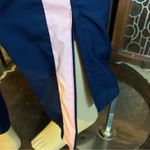 Nike  BLUE AND PINK PARTIAL ZIPPER LEG DRAWSTRING WAIST TRACK PANTS (M) Photo 8