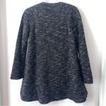 Alice + Olivia black white tweed high low leather trim wool zip front jacket XS Photo 1