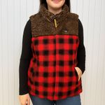 Simply Southern Buffalo Plaid Vest with Sherpa Collar Size L Photo 1