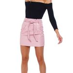 Free People  Mauve Payton Paperbag PU Leather Skirt Photo 6