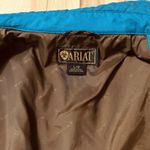 Ariat Jacket Women's Sz L Blue Quilted Floral Embroidered Equestrian Snap Front Photo 3