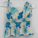 Altar'd State Altered state blue floral babydoll crop top small Photo 0
