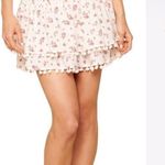 Sugar Lips Daydream Women’s Smocked Pom Pom Trim floral mini Skirt Medium Photo 7