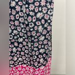 Rebecca Minkoff Daisy White Floral Pink Oblong Tassel Trim Rectangular Scarf Photo 10