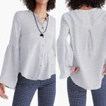 Madewell  Bell Sleeve Button Front Windowpane Plaid Long Sleeve Shirt Size XS Photo 1