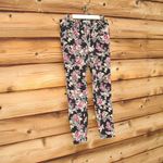 Free People Black Floral Corduroy Skinny Pants Jeans Photo 3