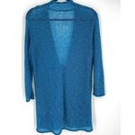 Coldwater Creek  Women's Slub Knit Linen‎ Blend Long Cardigan Blue Green Medium Photo 3