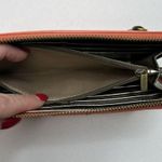 Fossil  Peach Pebbled Leather Zip Around Wallet Pockets Card Slots Pocketbook Photo 12