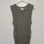 Varley Florian Knit Rib Jersey Perforated Dress in Seagrass Green Size Large Photo 2