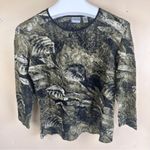 Womens Animal Print Blouse Size Medium or Chicos 2 Career Office Wear Photo 0