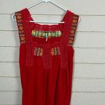 Free People  Embroidered Red Top size S Photo 7