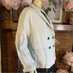 ZARA BEIGE LINEN OVER-SIZED DOUBLE BREASTED BLAZER (M) Photo 2