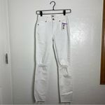 Paige Crisp White Distressed Skinny Jeans Photo 1