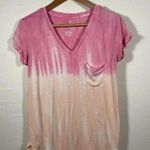 American Eagle Soft & Sexy Pink Tie Dye Short Cuffed Sleeve Top Oversized XS Photo 0