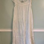 THE SLEEP SHIRT S sleeveless long white cotton comfy dress polka dot Photo 0