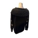 Vintage Calledina Women's L Black Sweater Gold Bead Embellishments Vintage Size L Photo 4