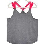 Under Armour  Heat Gear Tank Top Large Gray Sleeveless Workout Racerback Gym Pink Photo 0
