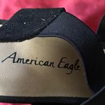 American Eagle Black Strappy Platform Wedge 4” Heels size 7.5 Photo 3