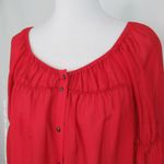 Anthropologie VANESSA VIRGINIA Silvi Red Silk Sheer Peasant Blouse Womens Size S Photo 2