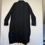 Pretty Little Thing ‎ Dress Black Textured Gathered Long Sleeve Maxi Shirt Plus 20 Photo 1