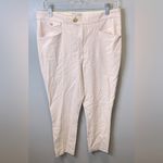 Anthropologie Women's Essential Slim Pants Cream Red Stripe Pants Trousers 8 Photo 2