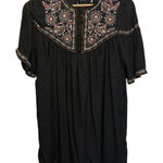 ZARA Women tunic Top XS Black Embroidery Boho Cottagecore Fairygrunge Festival Photo 0