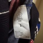 Farm Rio  Navy Mixed Print Knit Cardigan Sz Small‎ Oversized Dopamine Teacher Photo 7